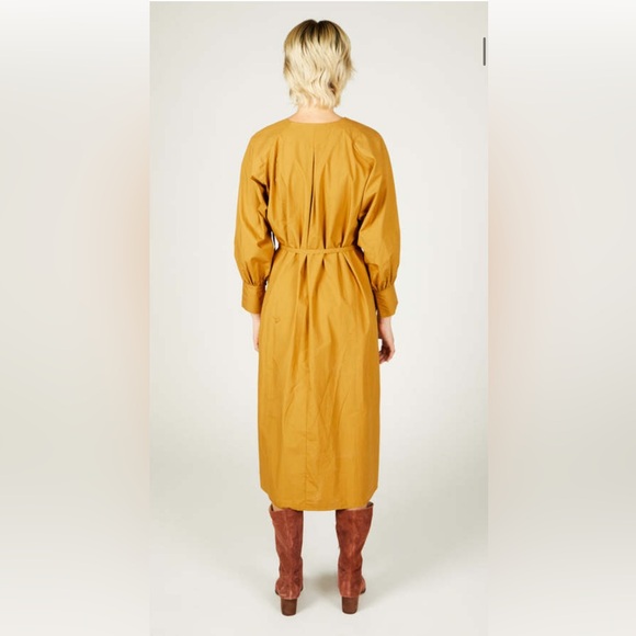Intentionally Blank Barnes oversized midi dress - mustard poplin - OS - NWT - Picture 5 of 9